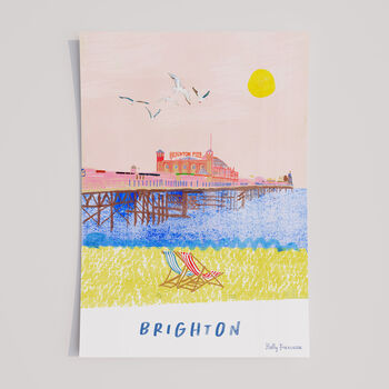 Brighton Pier, Sussex Coastal Landmark Travel Print, 3 of 6