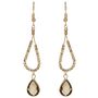 Gold Coloured Bead And Smoky Quartz Statement Earrings, thumbnail 1 of 7