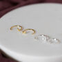 Crescent Moon Pull Through Hoop Earrings, thumbnail 2 of 8