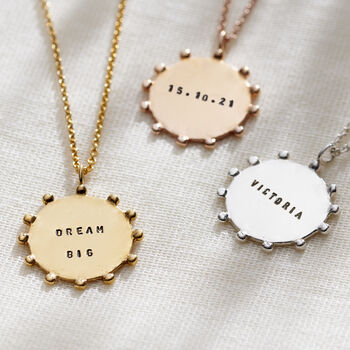 Personalised Crown Disc Leather Cord Necklace, 4 of 8