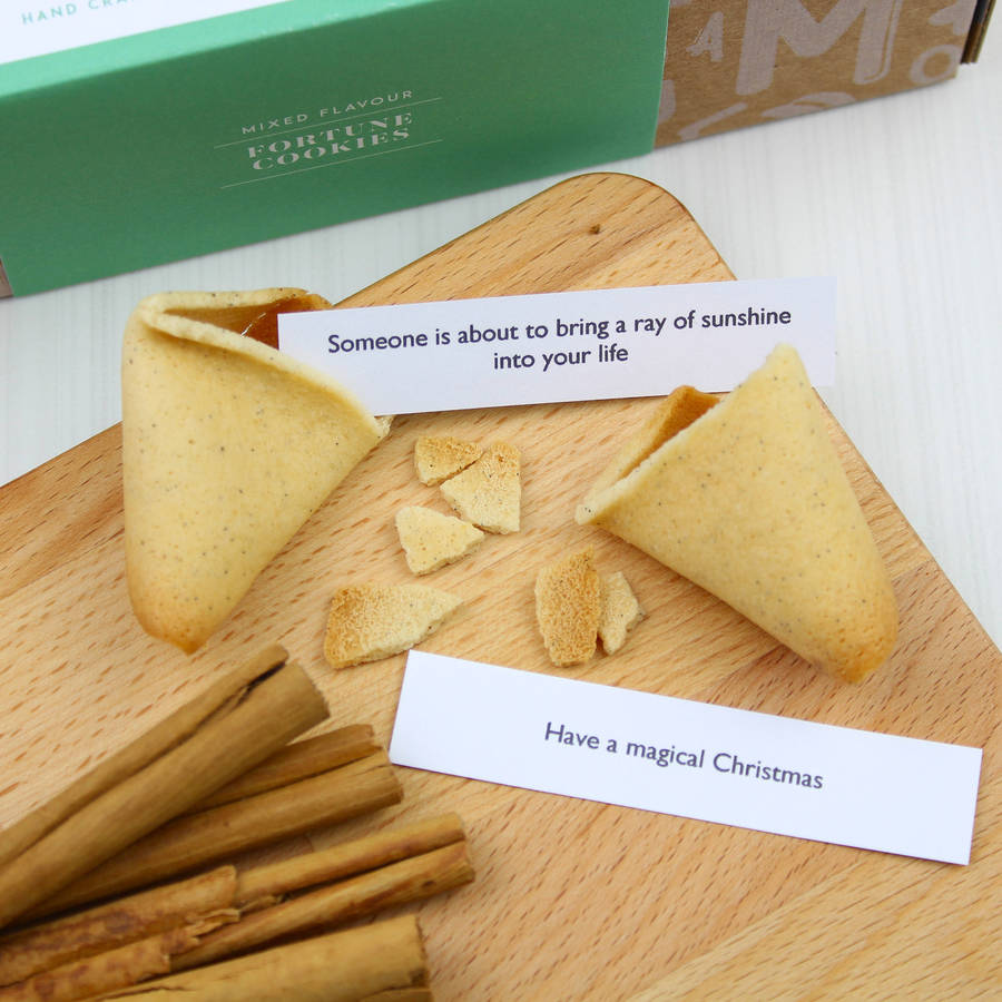 Gift Box Of Six Christmas Fortune Cookies By Cracking Cookies