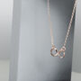 18ct Rose Gold Plated Infinity Necklace, thumbnail 2 of 3
