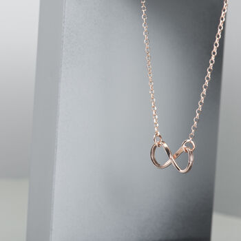 18ct Rose Gold Plated Infinity Necklace, 2 of 3