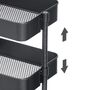 Three Tier Storage Trolley Rolling Utility Cart Shelves, thumbnail 6 of 12