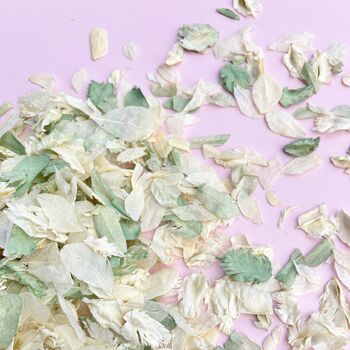 Ivory And Green Wedding Confetti | Biodegradable Petals, 2 of 4