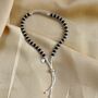 Pure Silver Black Bead Nazaria Anklet, thumbnail 4 of 5