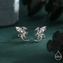 Sterling Silver Dragon With Wings Stud Earrings, thumbnail 1 of 12