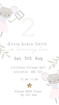 Mouse Banner Electronic Invitation Digital Download, 2 of 2