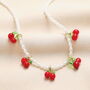 Cherry Charms Pearl Beaded Necklace, thumbnail 1 of 3