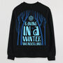 Raving In A Winter Wonderland Men's Slogan Sweatshirt, thumbnail 2 of 2