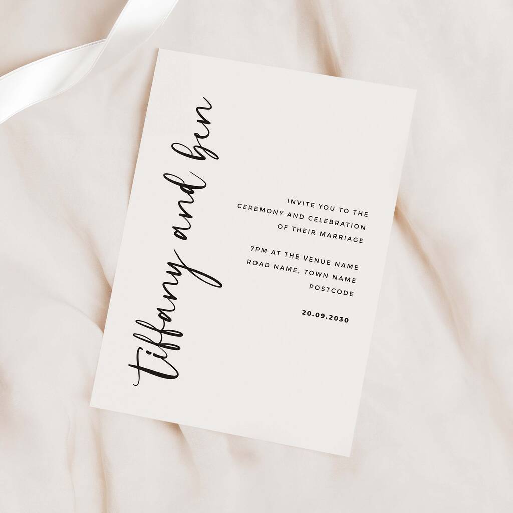 Modern, Black And White Wedding Invitations, 1 of 4