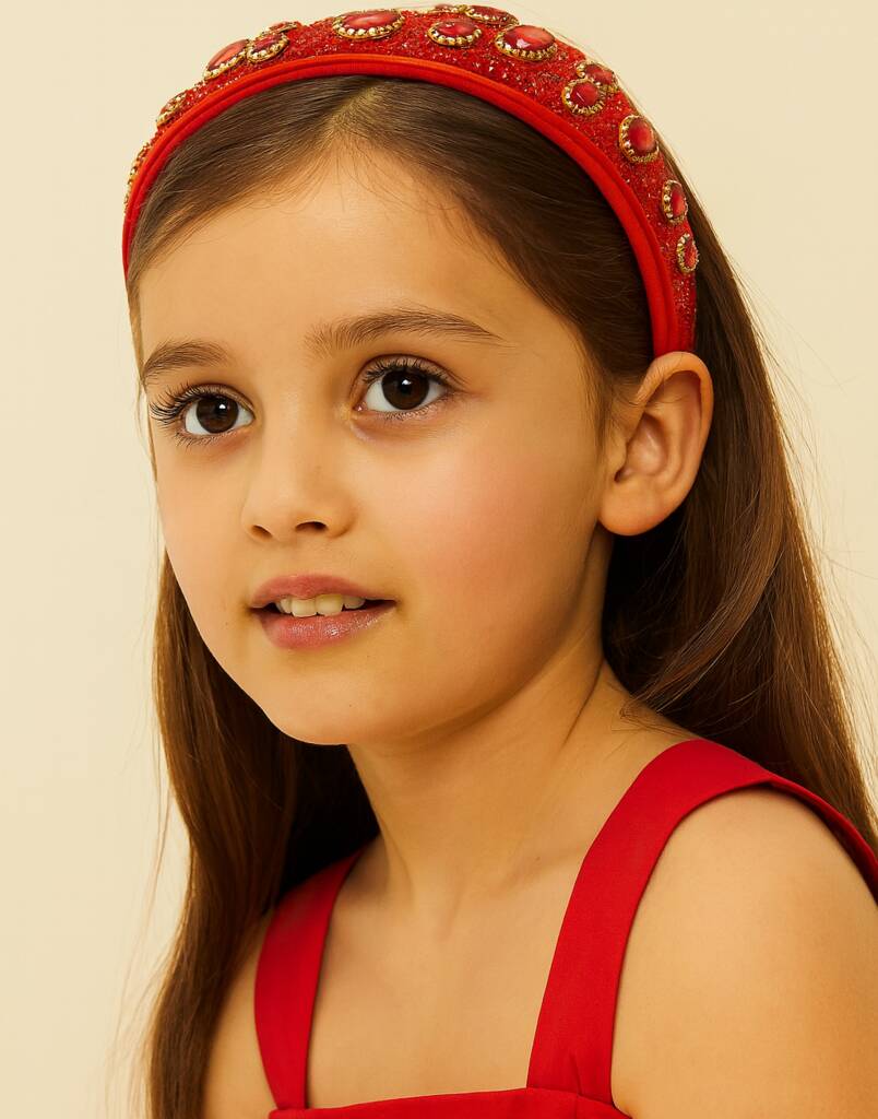 Red Sun Headband With A Pink Satin Drawstring Bag // Ages Six To Adult, 1 of 6