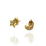 9ct Gold Moon And Star Earrings, thumbnail 3 of 8
