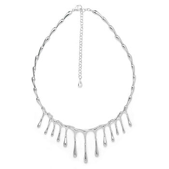 Sterling Silver Designer Short Multi Drop Necklace, 2 of 3