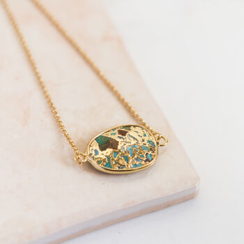 Gold Plated Turquoise Pendant And Ring Set, 4 of 10
