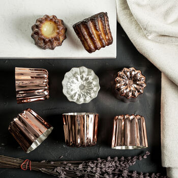 Set Of Six Copper Canele Moelds, Solid Copper Cake Mold, 2 of 7