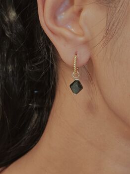 Aurora Rhombus Ocean Agate Earrings, 7 of 8