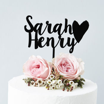 Personalised Happy Couple Wedding Cake Topper, 2 of 7