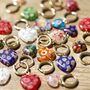 Millefiori Colourful Heart Bead Huggie Hoop Earrings, thumbnail 4 of 7