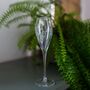 Joint Monogram Hand Engraved Pair Of Champagne Flutes, thumbnail 4 of 10