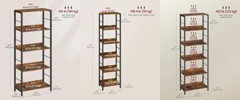 Multi Tier Bookcase With Back Panels Shelving Unit, 2 of 9