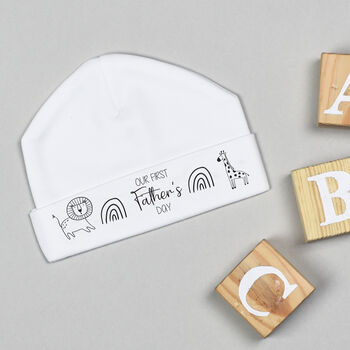 Personalised Our First Father's Day Babygrow / Baby Bodysuit Animals Mono, 6 of 8