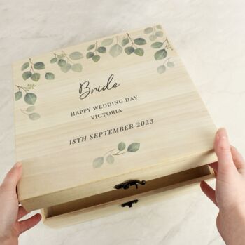 Personalised Botanical Wooden Keepsake Box, 4 of 5
