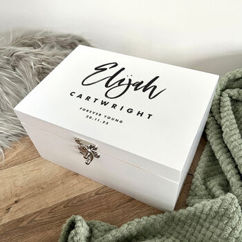 Personalised Modern Any Occasion White Memory Box Three Sizes 22cm | 27cm | 30cm, 2 of 8