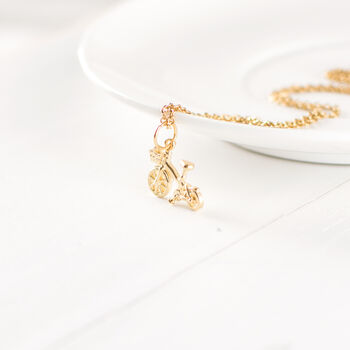Gold Plated Bicycle Charm Necklace, 3 of 7