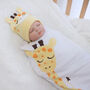Giraffe Stretchie Swaddle And Beanie Set, thumbnail 1 of 3