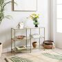 Console Table With Three Tempered Glass Shelves, thumbnail 3 of 6