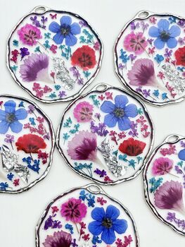 Statement Earrings With Colourful Flowers In Silver, 6 of 12