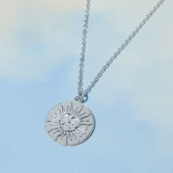 Sun Face Pendant Necklace, 5 of 7
