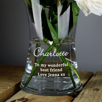 Personalised Love Heart Glass Vase, 3 of 5