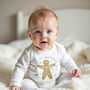 Personalised 'My 1st Christmas' Gingerbread Baby Outfit, thumbnail 1 of 6