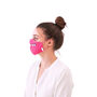 Pink Toothy Dinosaur Adult Face Mask, thumbnail 2 of 4