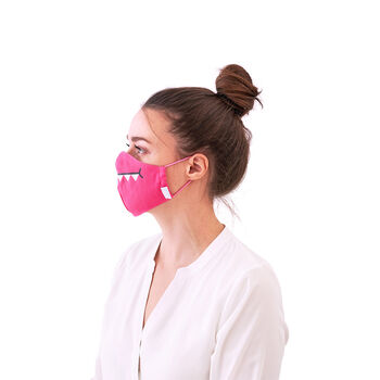 Pink Toothy Dinosaur Adult Face Mask, 2 of 4