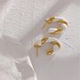 Monaco D’or Gold Twirl Ombré Hoop Charm Earrings, thumbnail 3 of 5