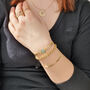18ct Gold Plated Green Aventurine Leaf Bangle, thumbnail 3 of 6