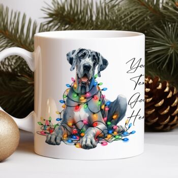 Personalised Great Dane In Christmas Lights, 7 of 10