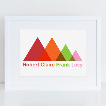 Scandi Mountain Peak Personalised Family Print, 2 of 8