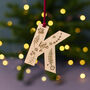 Personalised Engraved Letter Christmas Tree Decoration, thumbnail 1 of 3