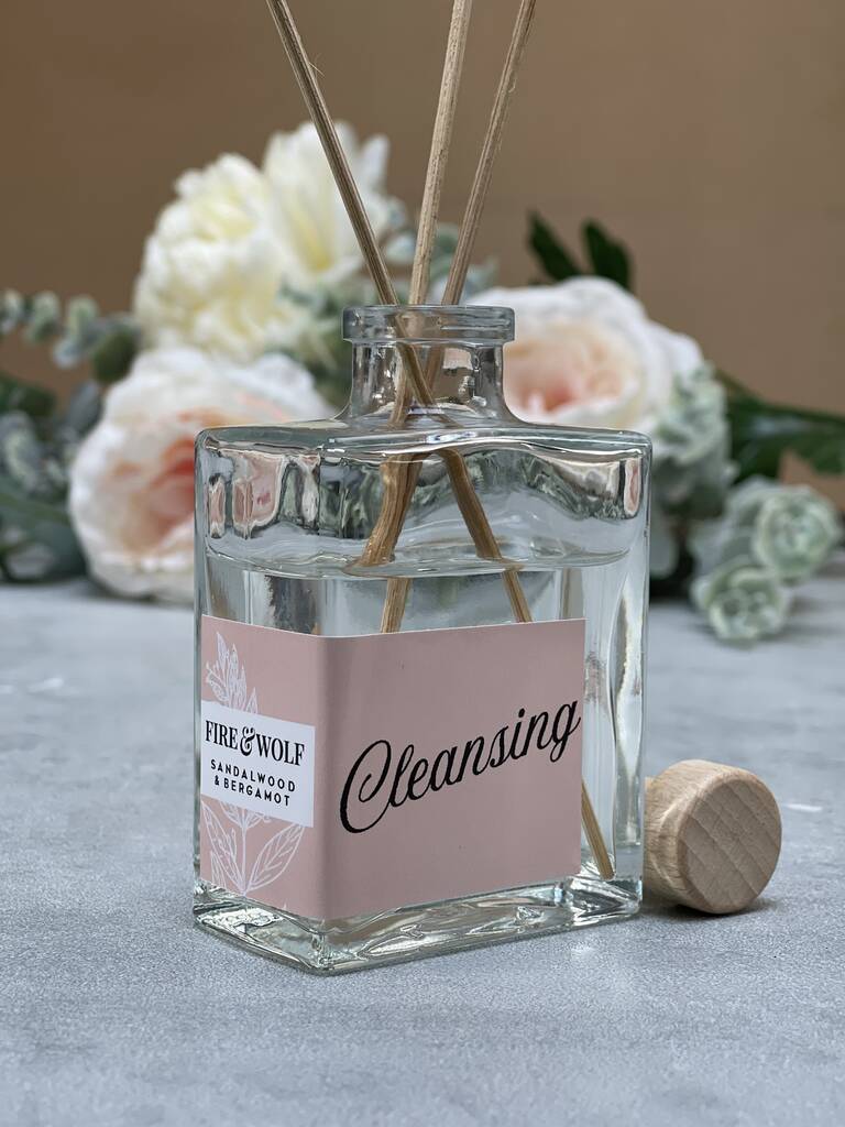 Sandalwood And Bergamot Reed Diffuser And Bath Salts By Fire and Wolf