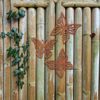 Three Metal Butterflies, Garden Gifts, Garden Art Decor, 10 of 10