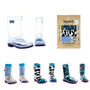 Squelch Transparent Wellies And Three Sock Set Mouse, thumbnail 2 of 8