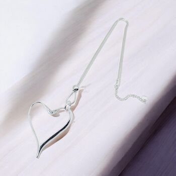 Long Heart Pendant Statement Necklace, 2 of 4