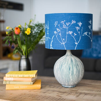 Hedgerow Flowers Linen Drum Lampshade, 3 of 6