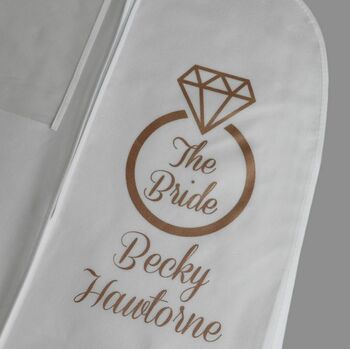 Personalised Wedding Dress Cover Bag, 3 of 12