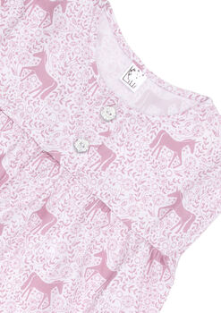 Girls Magical Unicorn Cotton Short Pyjama Set Pink Purple, 2 of 7