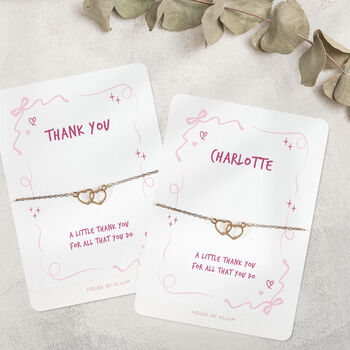 Thank You Gift Bracelet Pink Bow Small Gift, 8 of 9